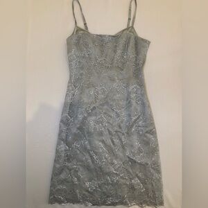 BCBGMaxAzria Silver Lace Dress